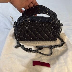 Valentino Garavani Black Quilted Leather Crossbody